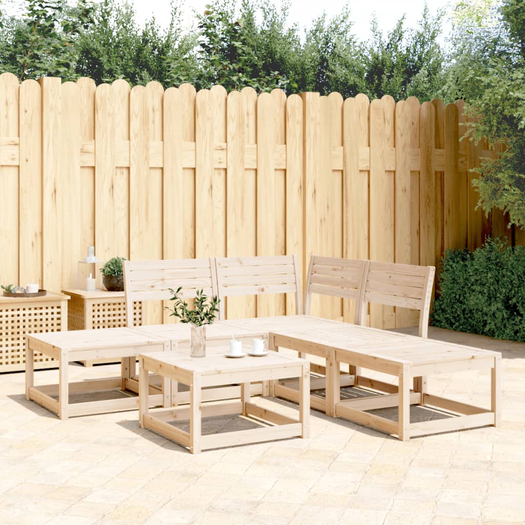 5 Piece Garden Sofa Set Solid Wood Pine - Merkel Designers