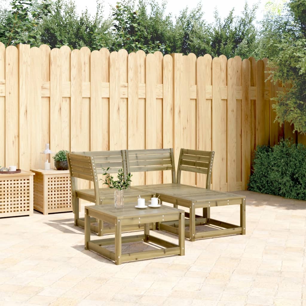 3 Piece Garden Sofa Set Impregnated Wood Pine - The Home Maker