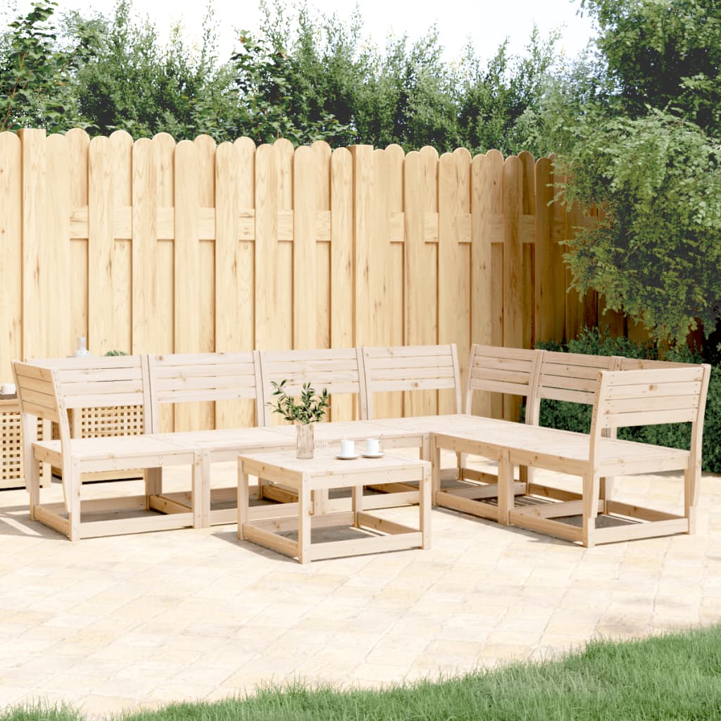 6 Piece Garden Sofa Set Solid Wood Pine - The Home Maker