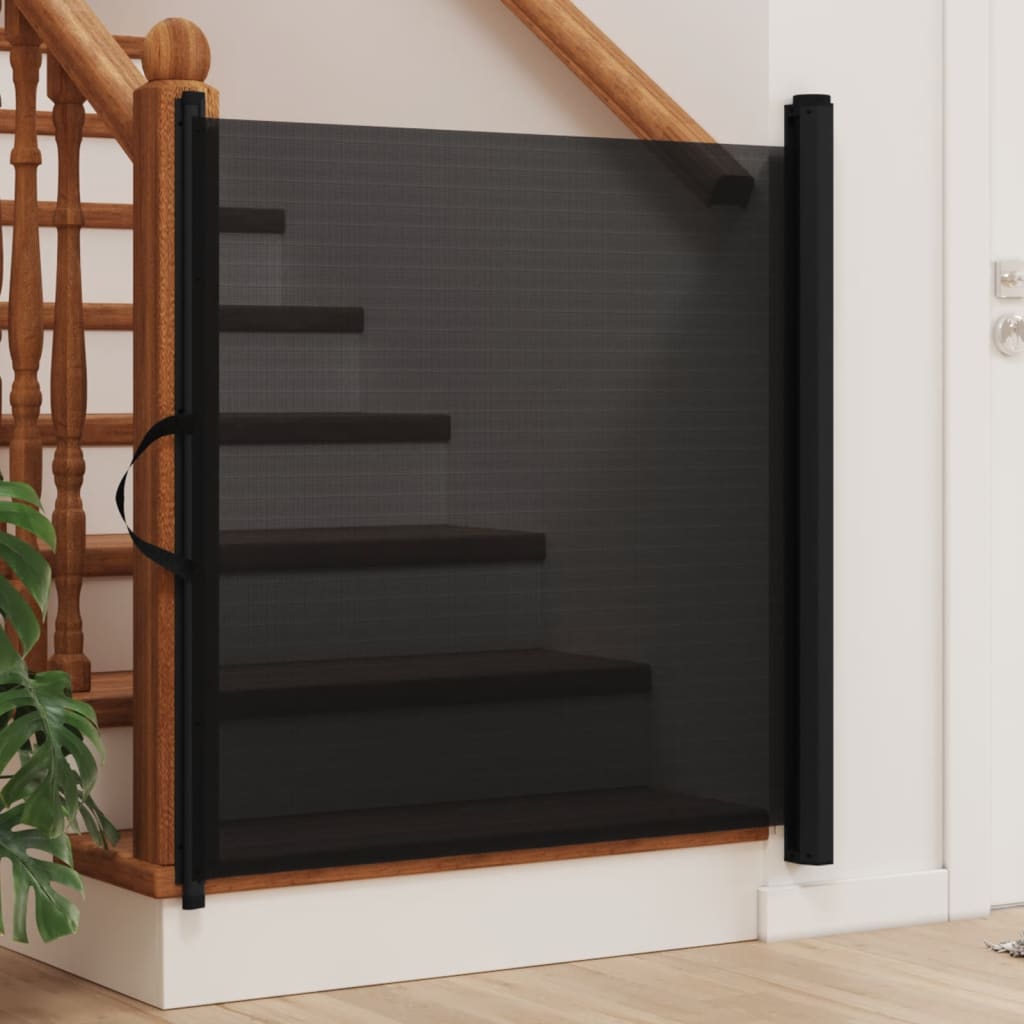 Retractable Pet Gate Black 82.5x125 cm - Style and Chic