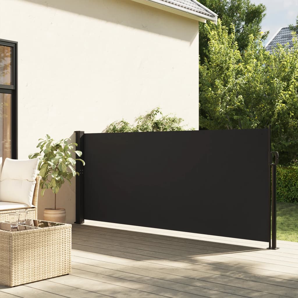 Retractable Side Awning Black 140x500 cm - All Things Good