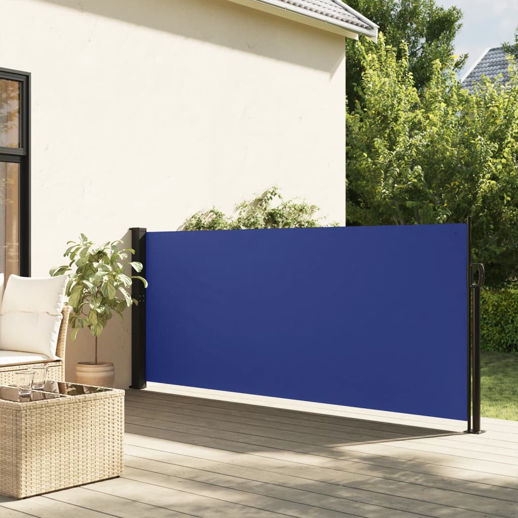 Retractable Side Awning Blue 140x500 cm - All Things Good