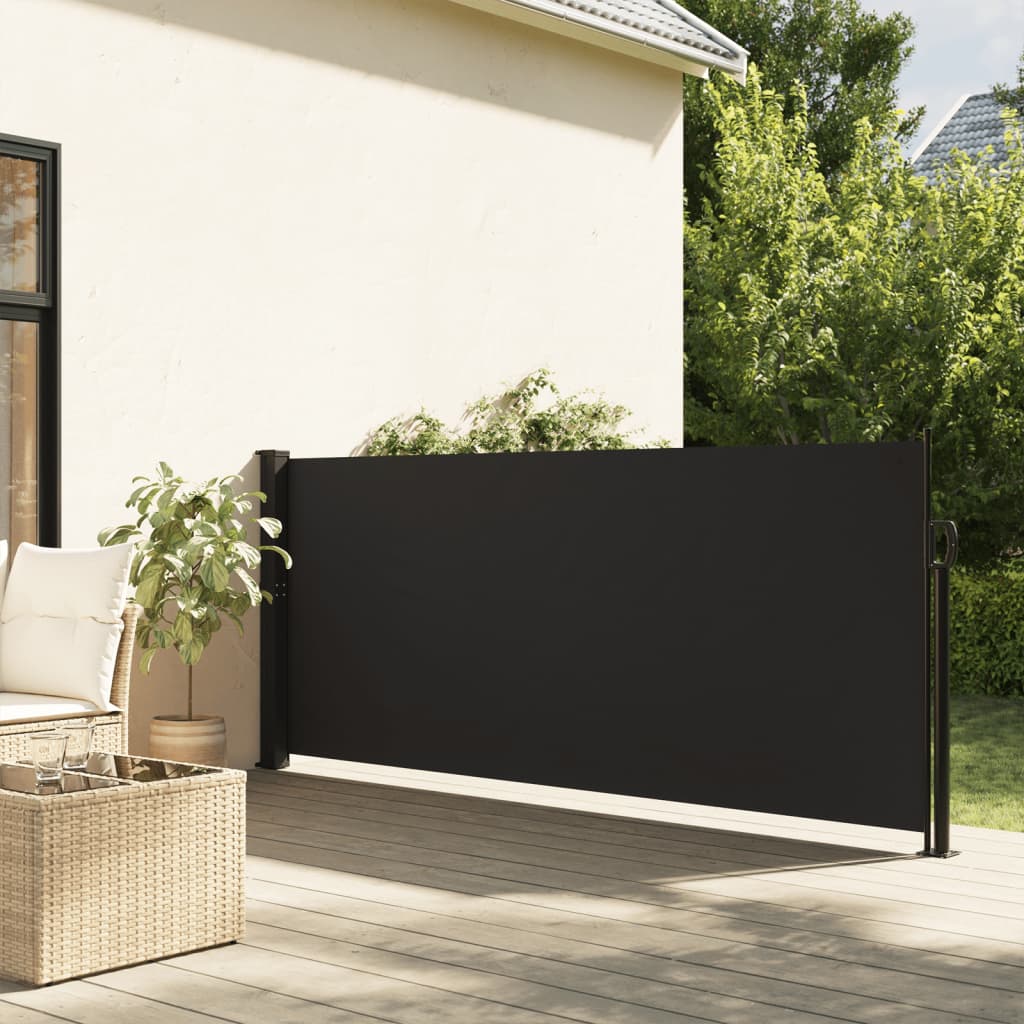 Retractable Side Awning Black 120x600 cm - All Things Good