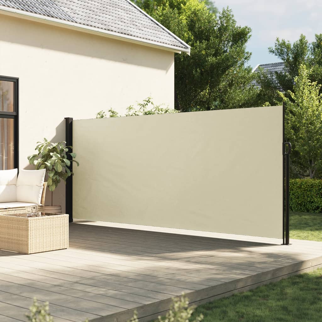 Retractable Side Awning Cream 160x600 cm - The Home Maker