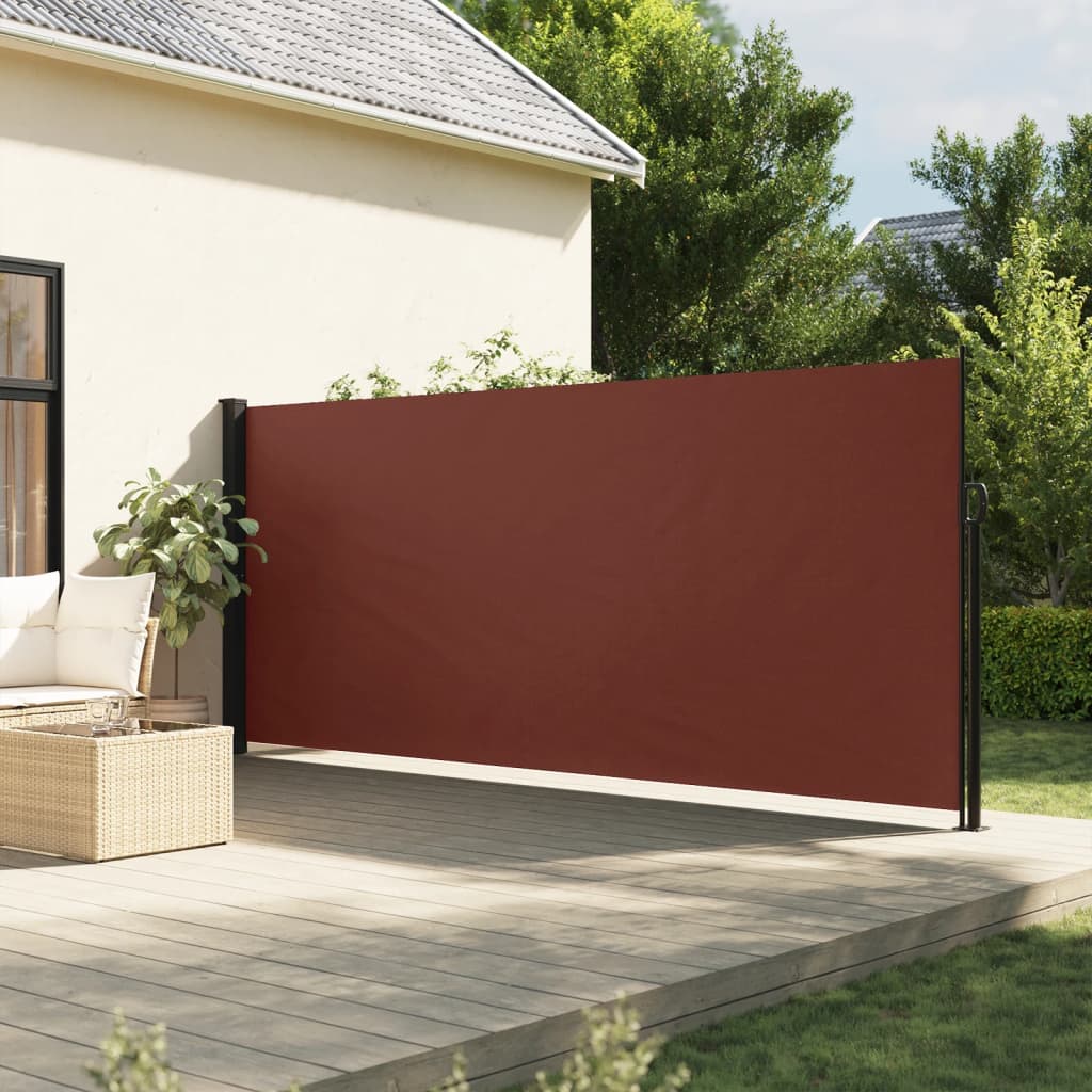 Retractable Side Awning Brown 160x600 cm - All Things Good