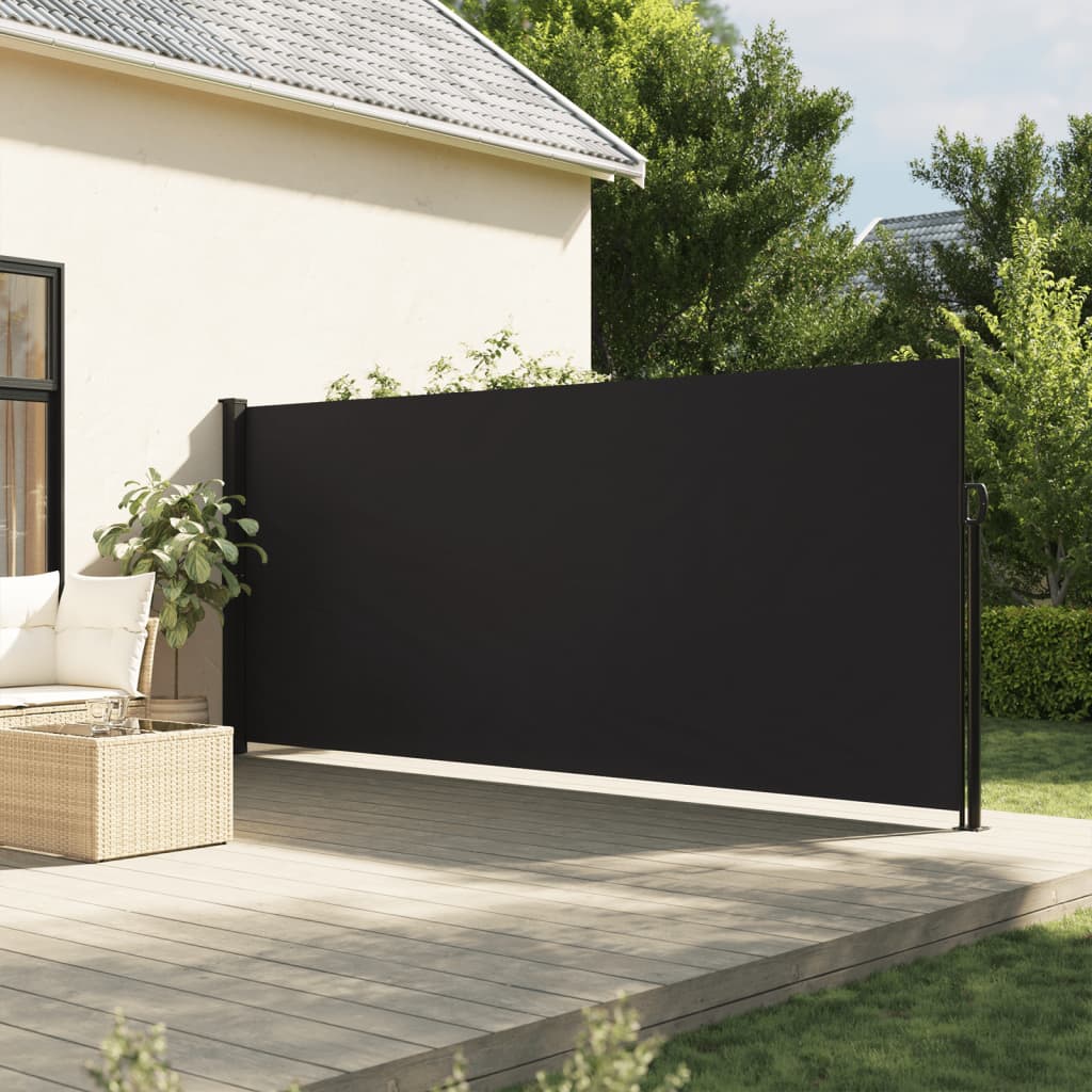 Retractable Side Awning Black 180x600 cm - The Home Maker