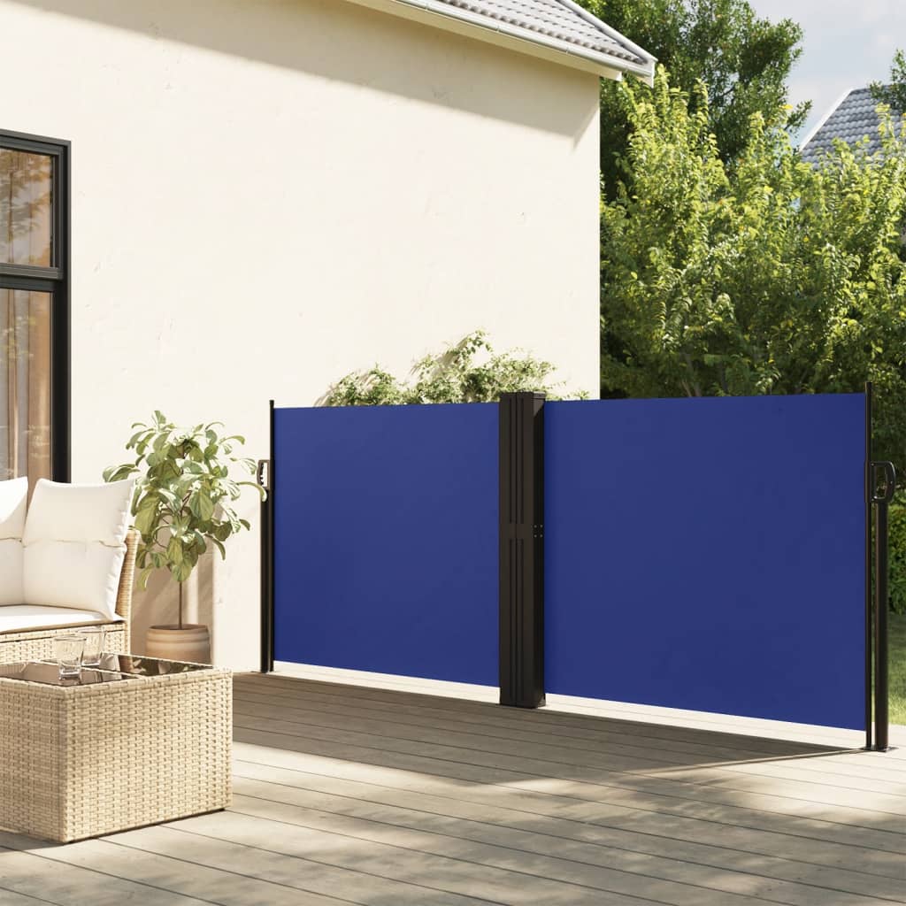 Retractable Side Awning Blue 100x1000 cm - Charlotte Dunes