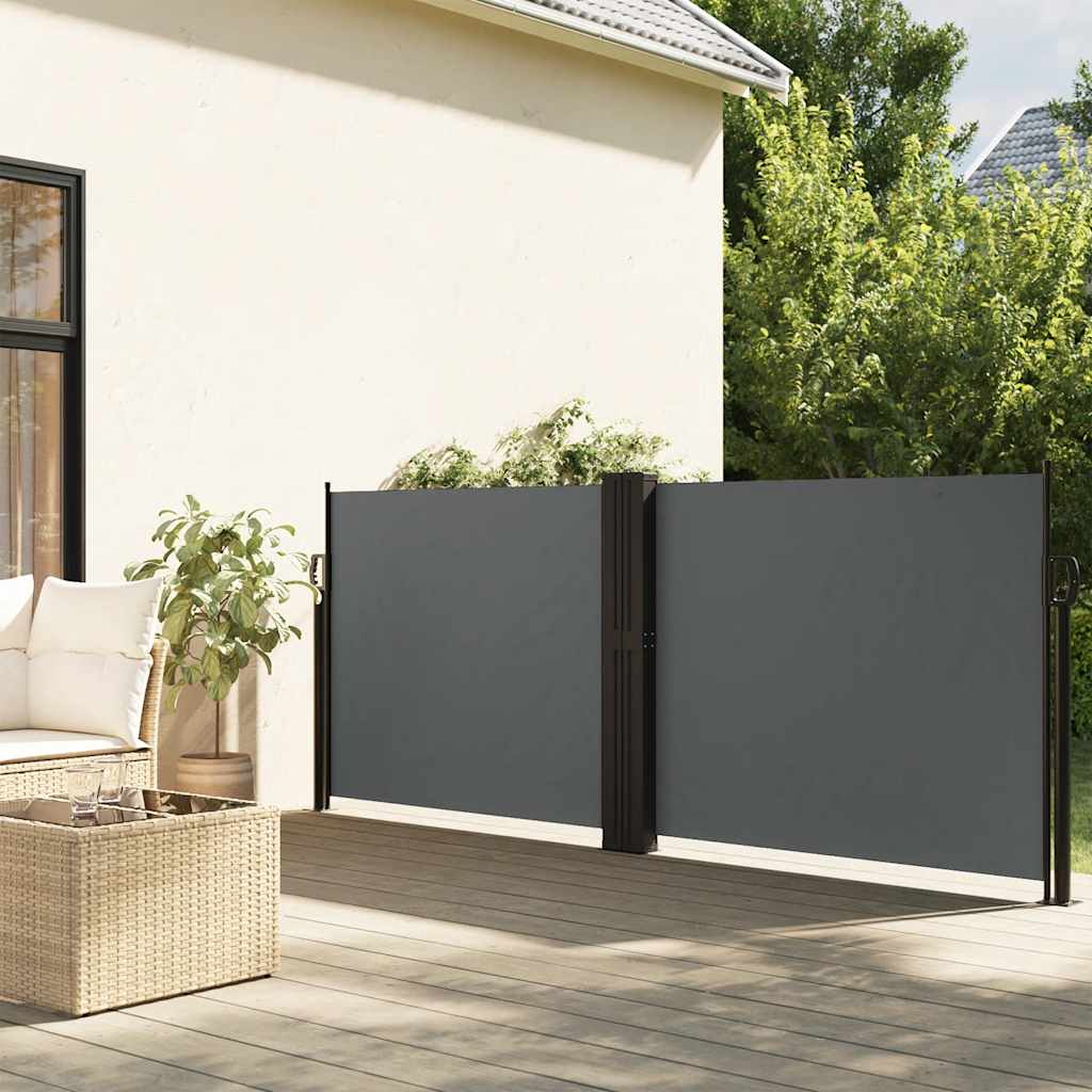 Retractable Side Awning Anthracite 100x1000 cm - Charlotte Dunes