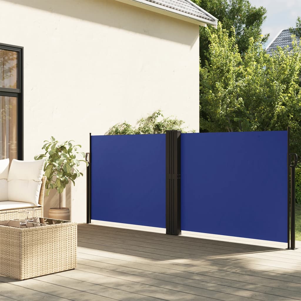 Retractable Side Awning Blue 120x1000 cm - Charlotte Dunes