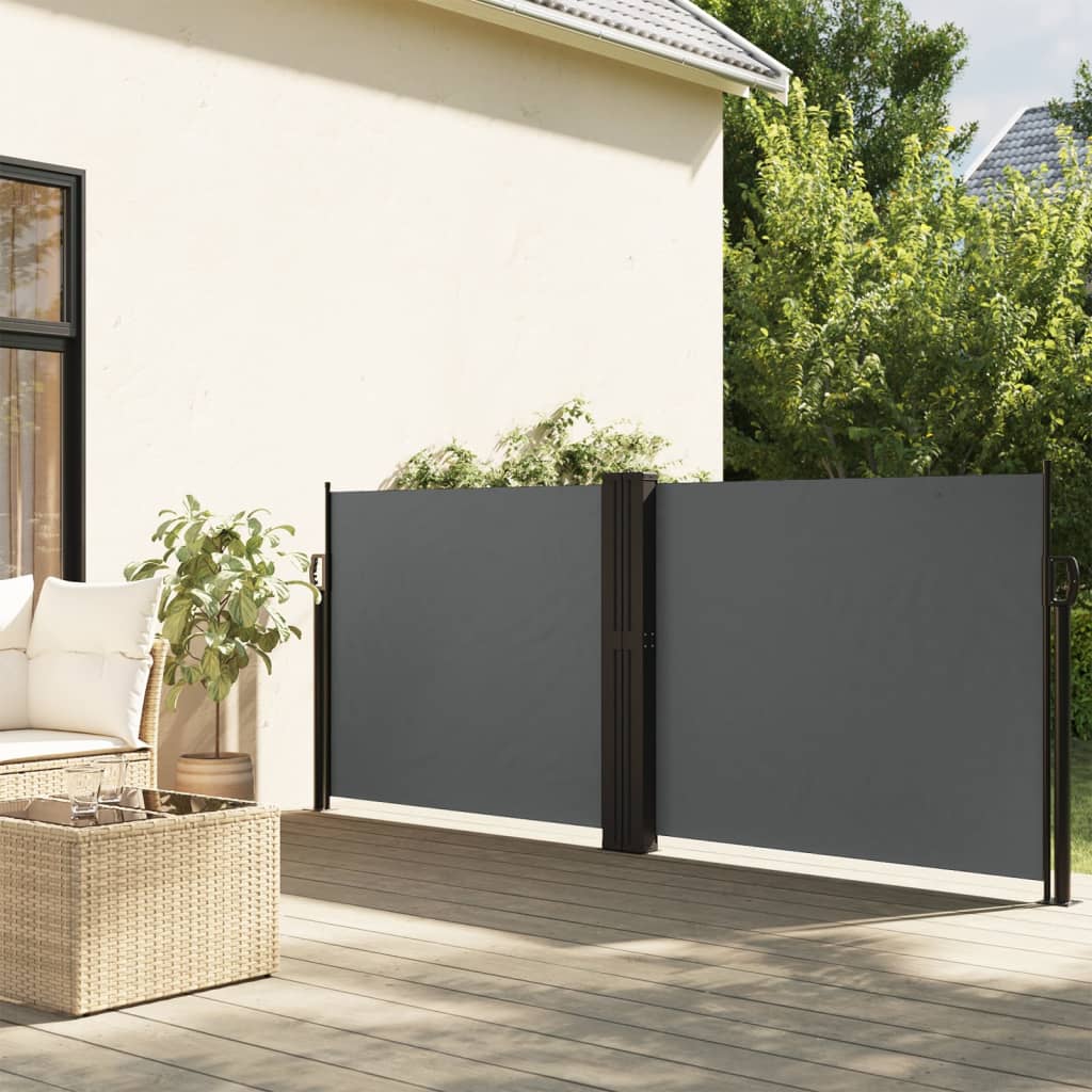 Retractable Side Awning Anthracite 120x1000 cm - Charlotte Dunes