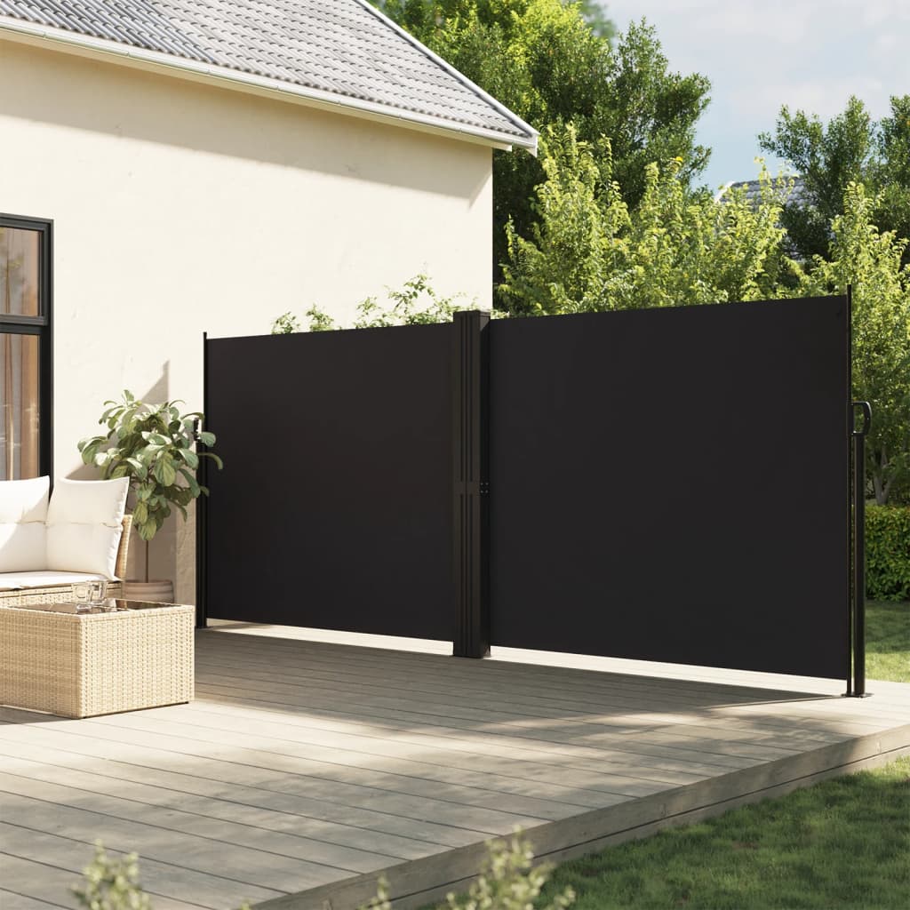 Retractable Side Awning Black 160x1000 cm - Charlotte Dunes