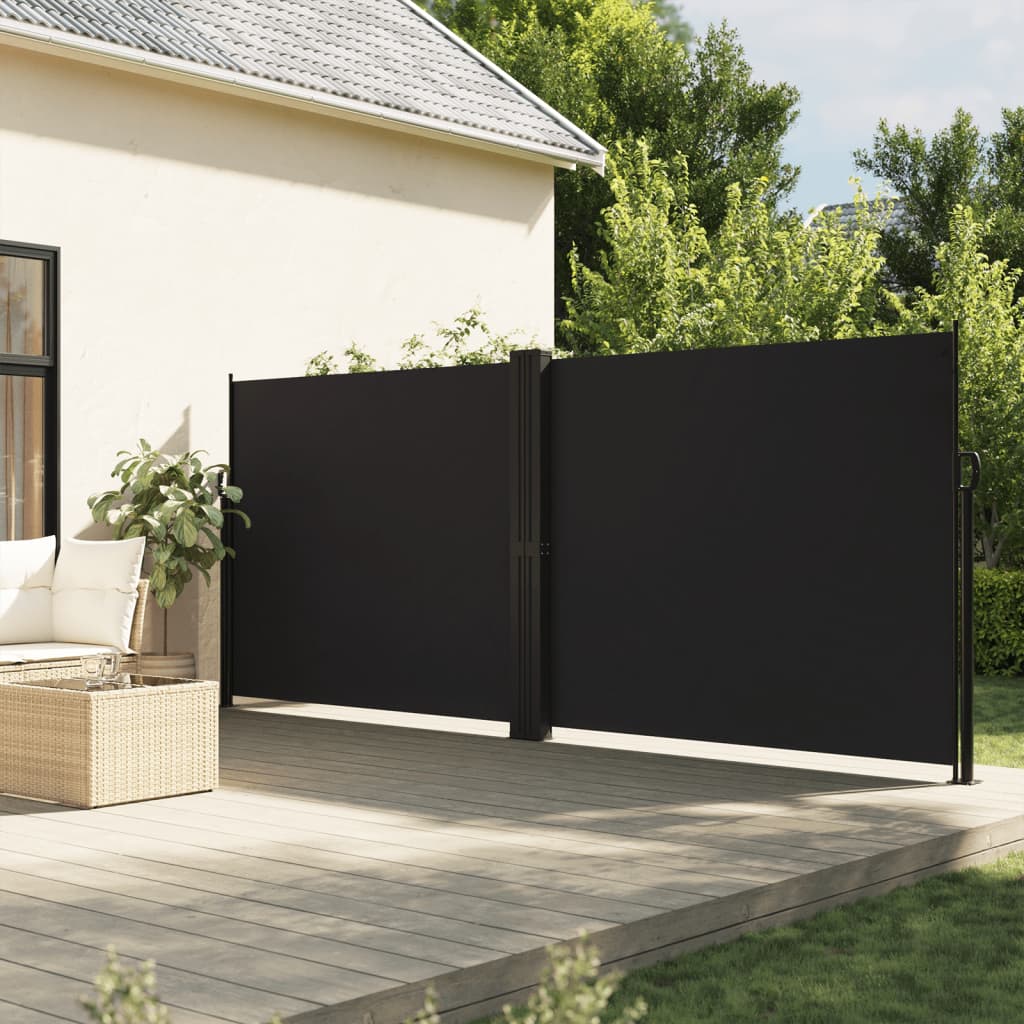 Retractable Side Awning Black 180x1000 cm - Charlotte Dunes