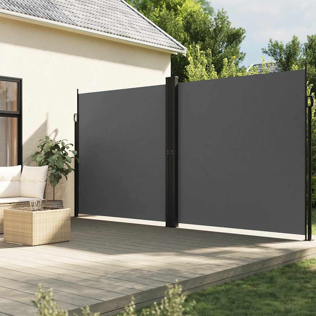 Retractable Side Awning Anthracite 200x1000 cm - Charlotte Dunes