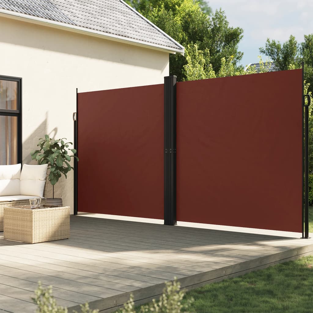 Retractable Side Awning Brown 200x600 cm - All Things Good
