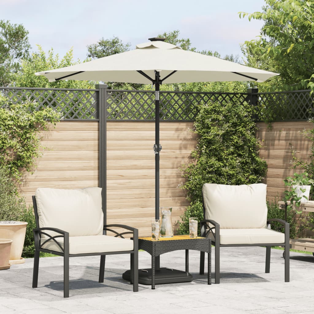 Garden Parasol with Steel Pole White 225x225x212 cm - Charlotte Dunes