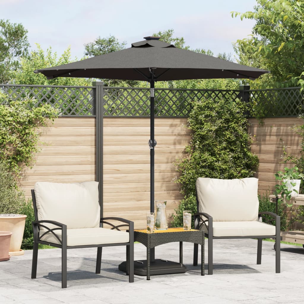 Garden Parasol with Steel Pole Anthracite 225x225x212 cm - Charlotte Dunes