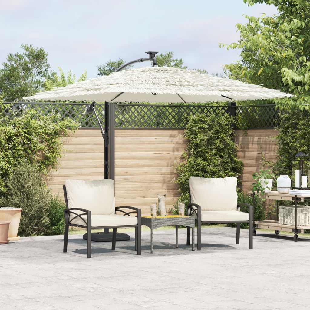 Garden Parasol with Steel Pole White 246x246x230 cm - Charlotte Dunes