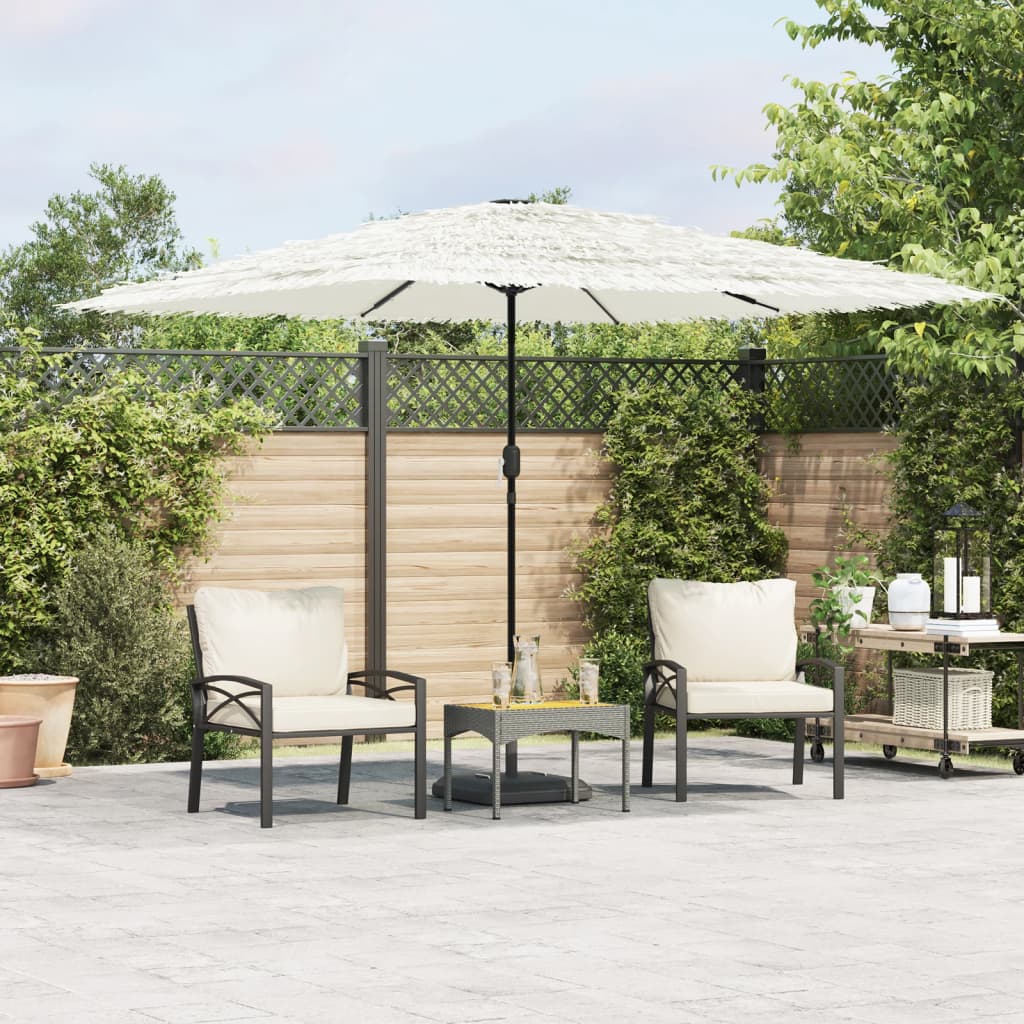 Garden Parasol with Steel Pole White 290x290x238 cm - Charlotte Dunes