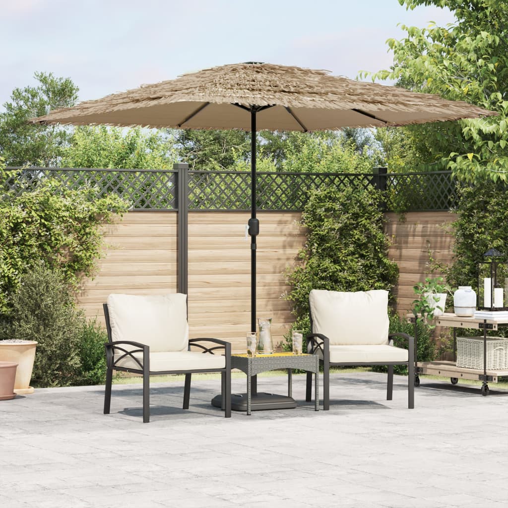 Garden Parasol with Steel Pole Brown 248x248x248 cm - Charlotte Dunes