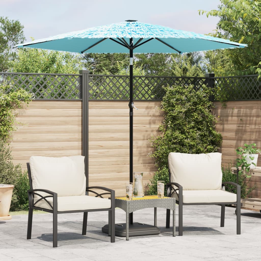 Garden Parasol with Steel Pole Blue 223x223x213 cm - Charlotte Dunes