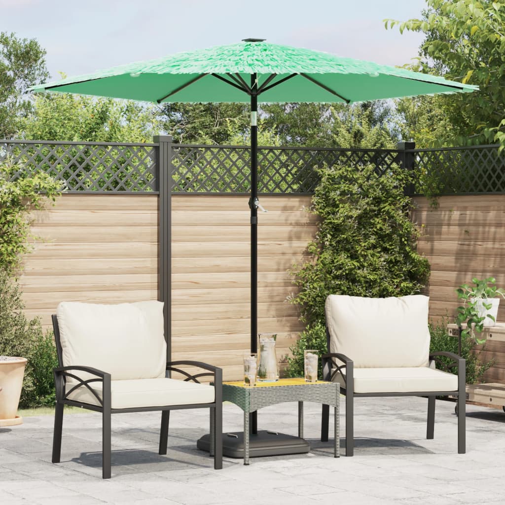 Garden Parasol with Steel Pole Green 223x223x213 cm - Charlotte Dunes