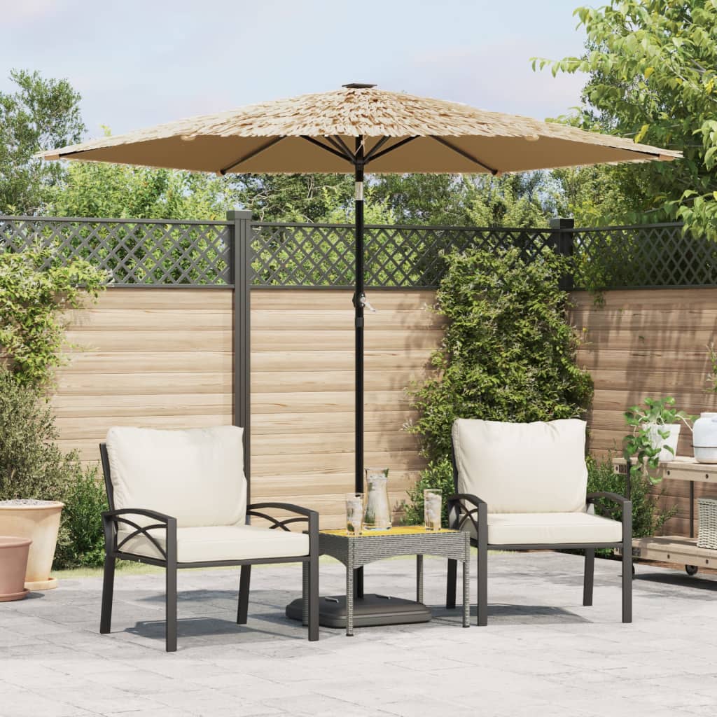 Garden Parasol with Steel Pole Brown 268x268x226 cm - Charlotte Dunes