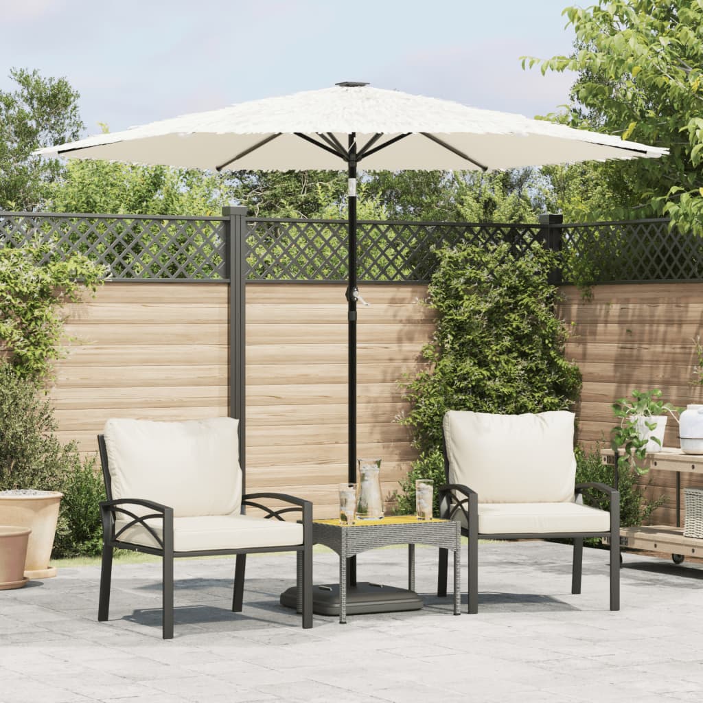 Garden Parasol with Steel Pole White 268x268x226 cm - Charlotte Dunes