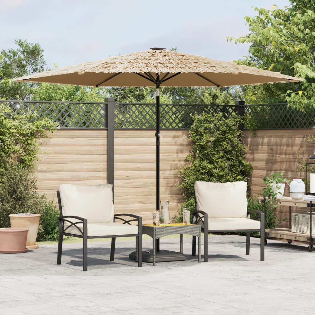Garden Parasol with Steel Pole Brown 288x288x225 cm - Charlotte Dunes
