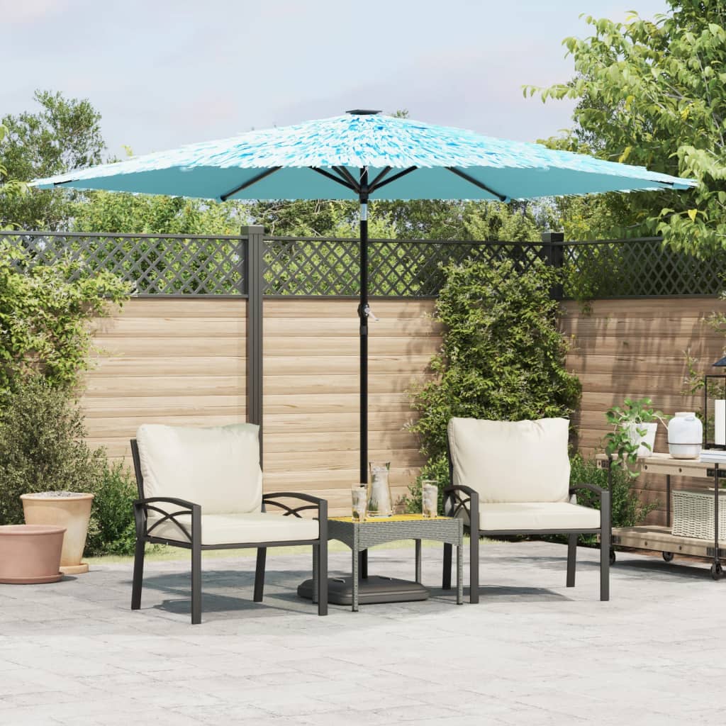 Garden Parasol with Steel Pole Blue 288x288x225 cm - Charlotte Dunes
