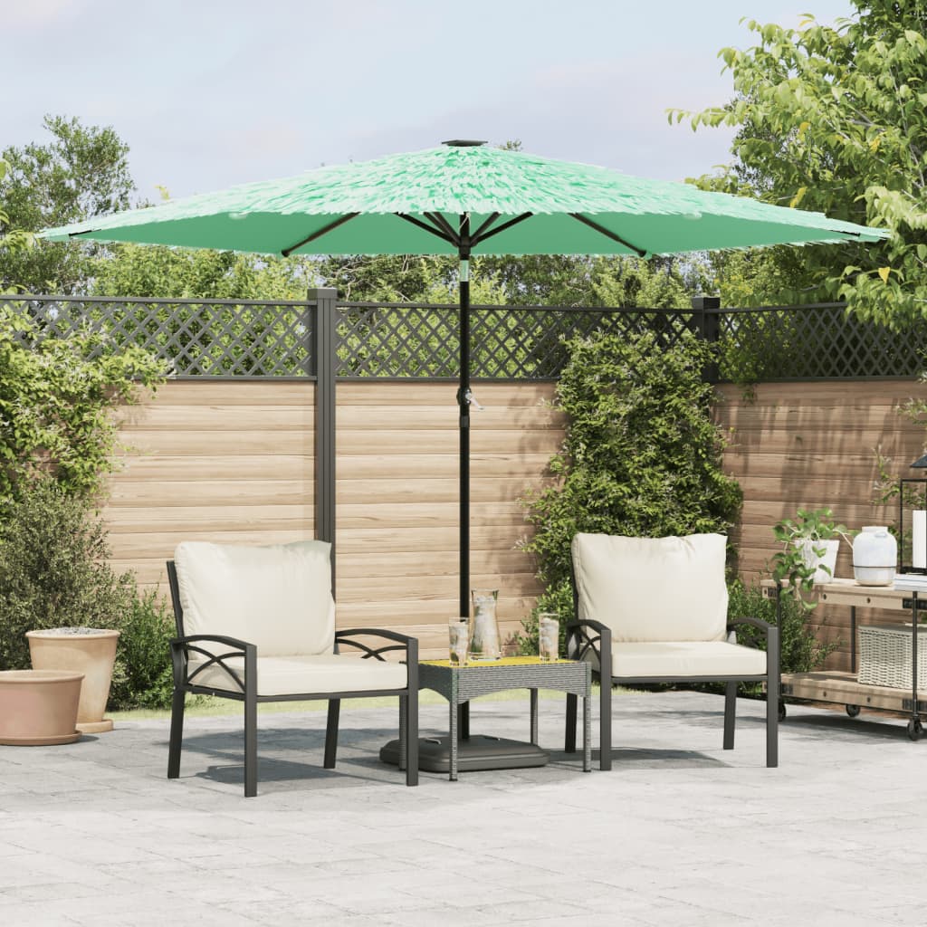 Garden Parasol with Steel Pole Green 288x288x225 cm - Charlotte Dunes