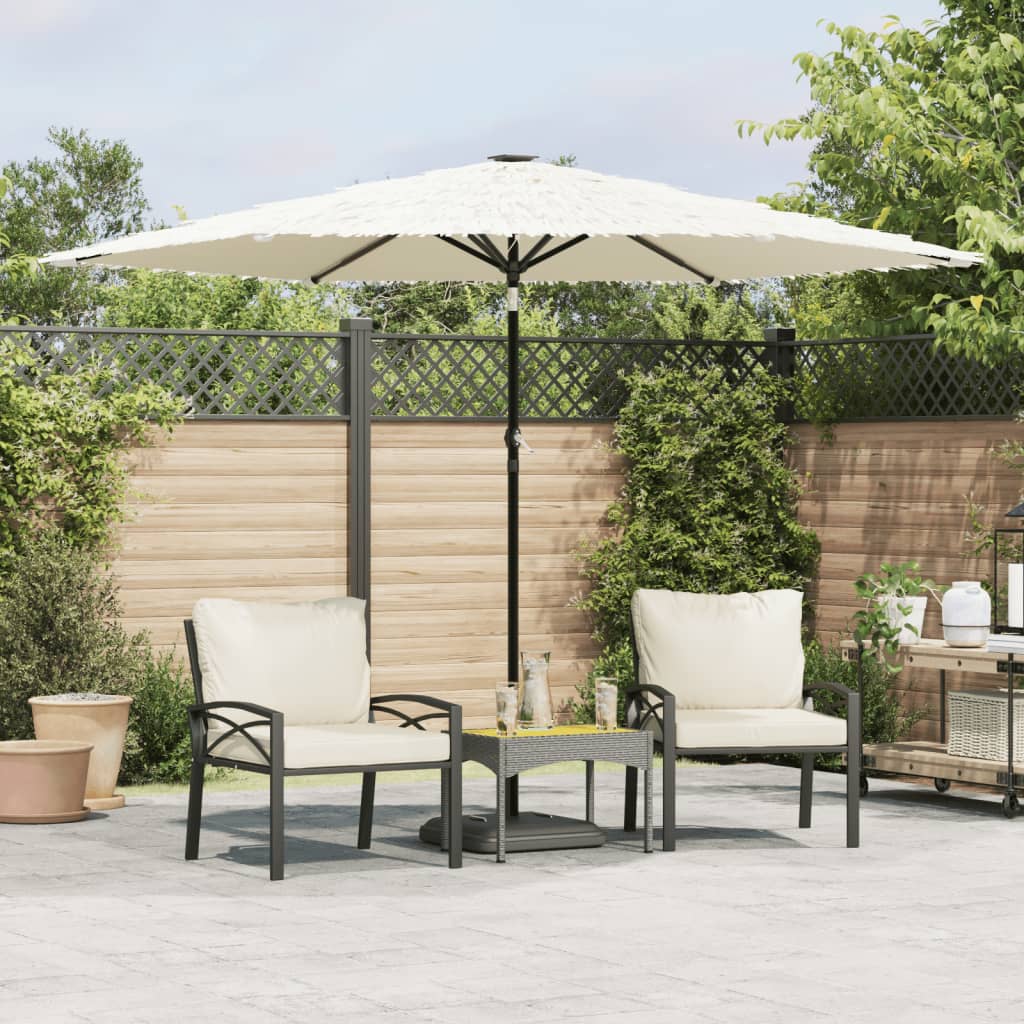 Garden Parasol with Steel Pole White 288x288x225 cm - Charlotte Dunes