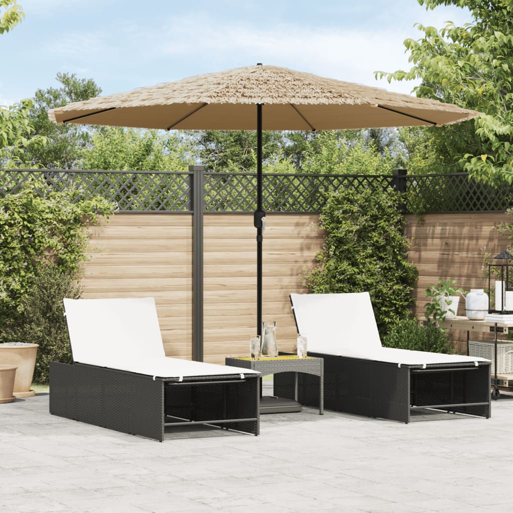 Garden Parasol with Steel Pole Brown 324x324x247 cm - Charlotte Dunes