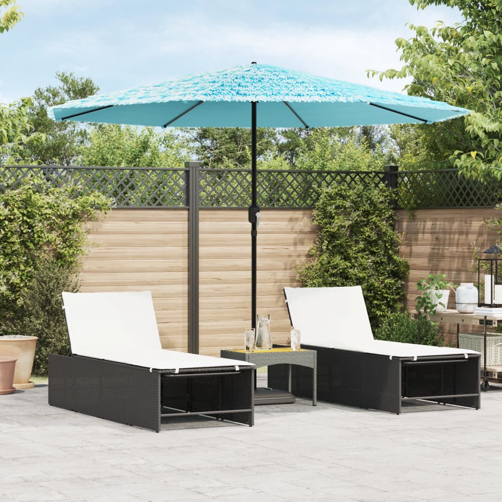 Garden Parasol with Steel Pole Blue 324x324x247 cm - Charlotte Dunes