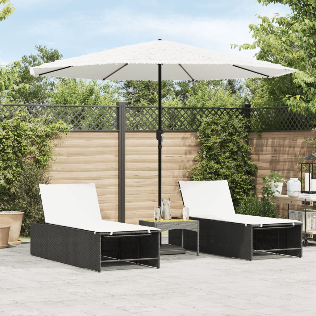 Garden Parasol with Steel Pole White 324x324x247 cm - Charlotte Dunes