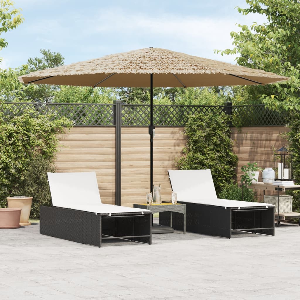 Garden Parasol with Steel Pole Brown 388x388x248 cm - Charlotte Dunes