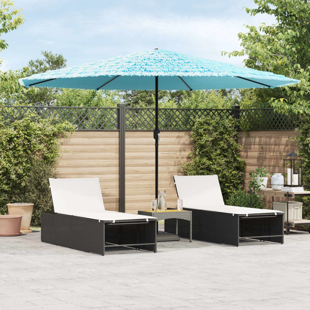 Garden Parasol with Steel Pole Blue 388x388x248 cm - Charlotte Dunes
