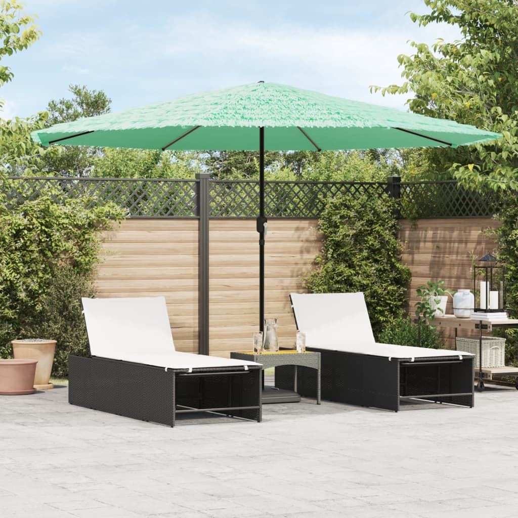 Garden Parasol with Steel Pole Green 388x388x248 cm - Charlotte Dunes