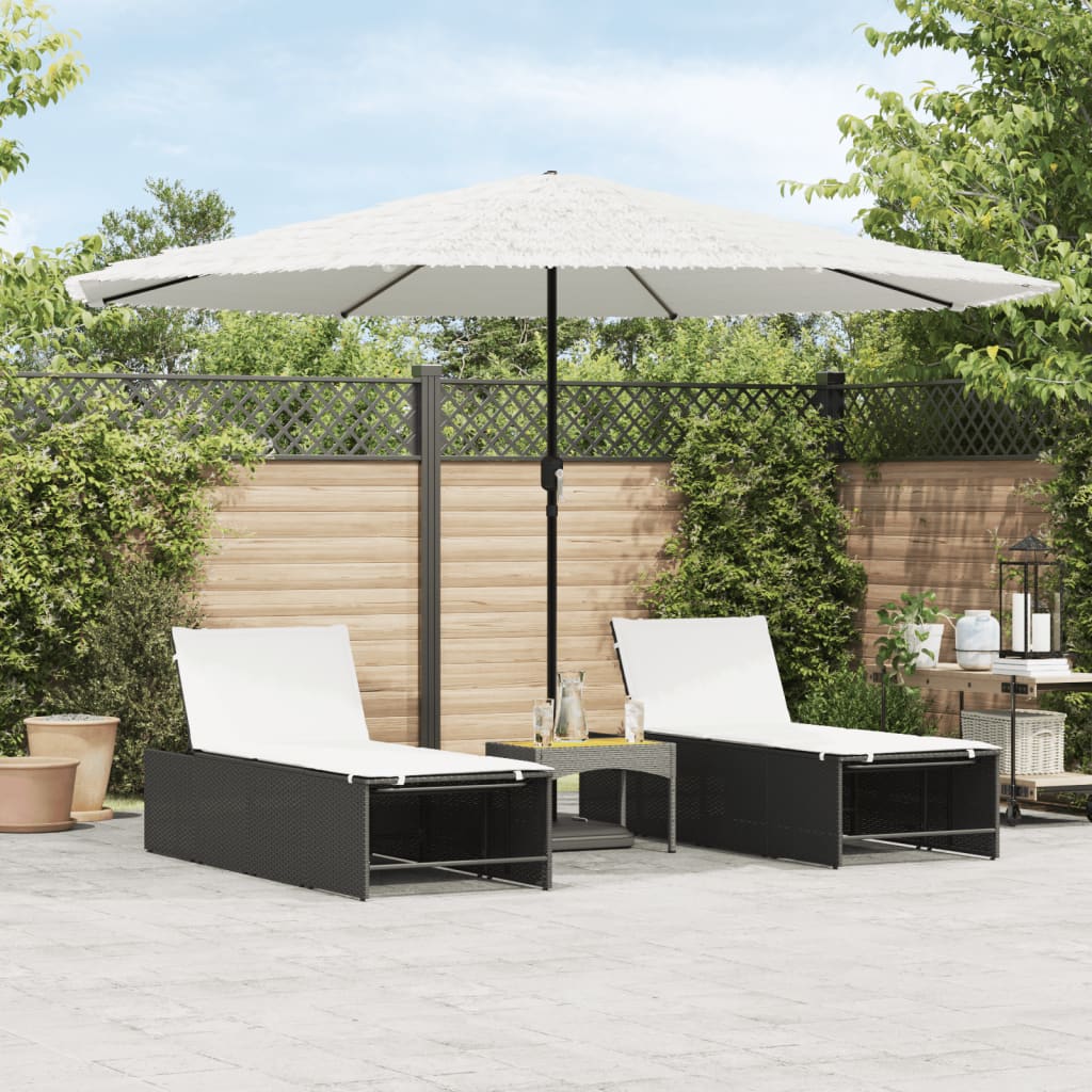 Garden Parasol with Steel Pole White 388x388x248 cm - Charlotte Dunes