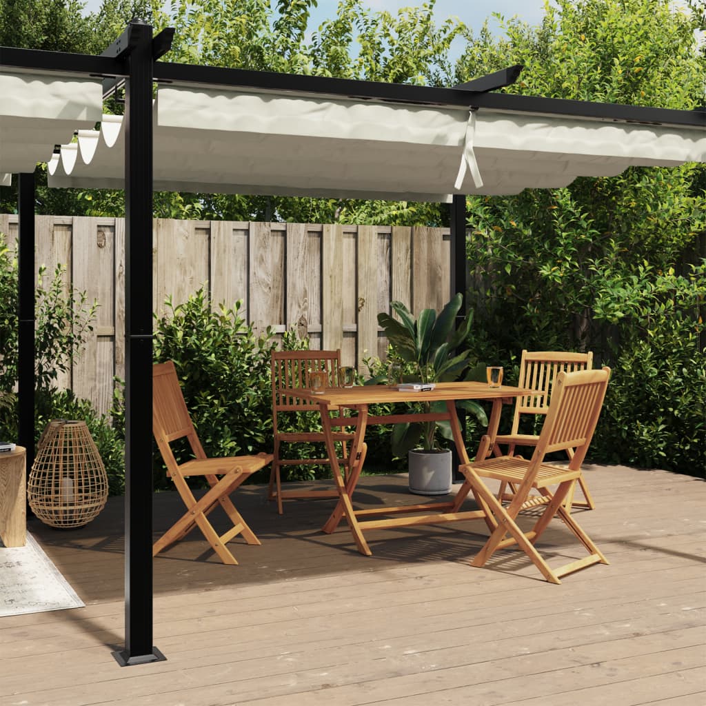 Garden Gazebo with Retractable Roof Cream 3x6 m Aluminium - Charlotte Dunes