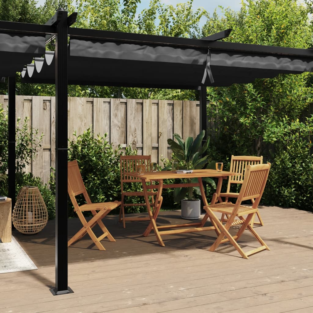 Garden Gazebo with Retractable Roof Anthracite 3x6 m Aluminium - Charlotte Dunes
