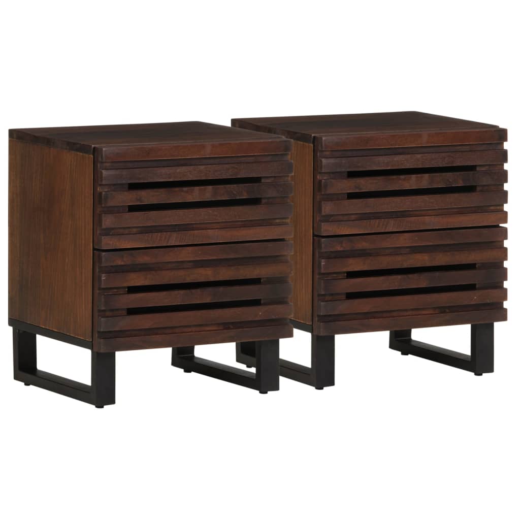 Bedside Cabinets 2 pcs 40x33x46 cm Solid Wood Mango - Discount Dealers
