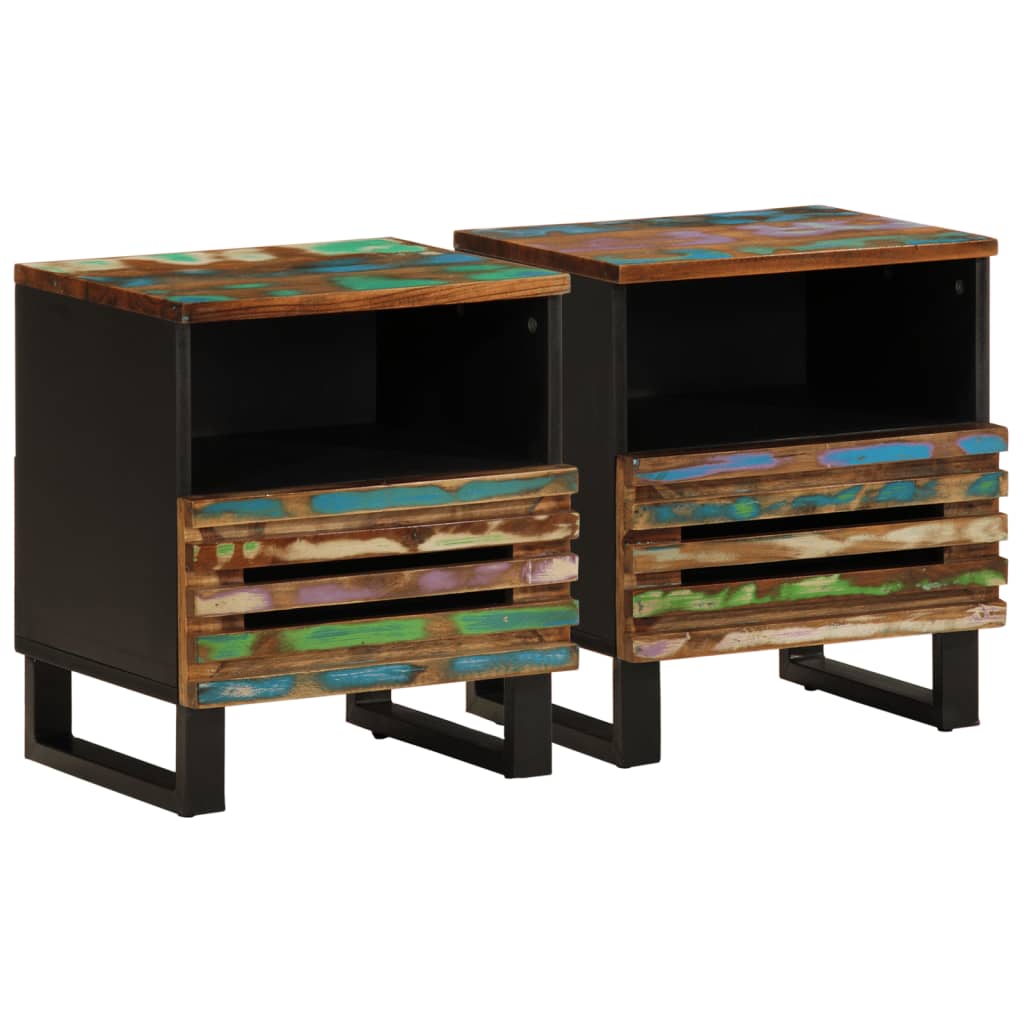 Bedside Cabinets 2 pcs 40x33x46 cm Solid Wood Reclaimed - Discount Dealers