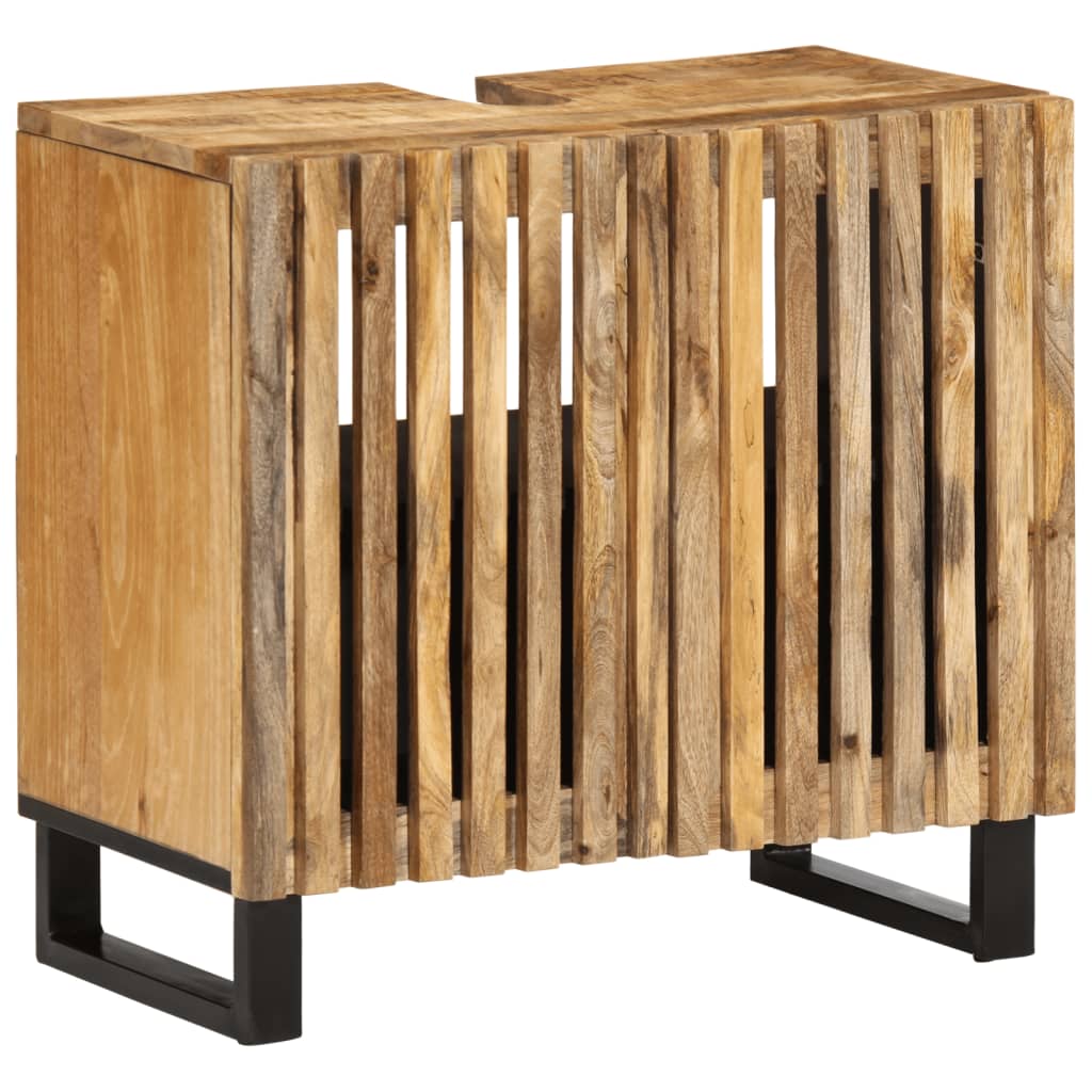 Bathroom Sink Cabinet 62x34x58 cm Solid Wood Rough Mango - Discount Dealers