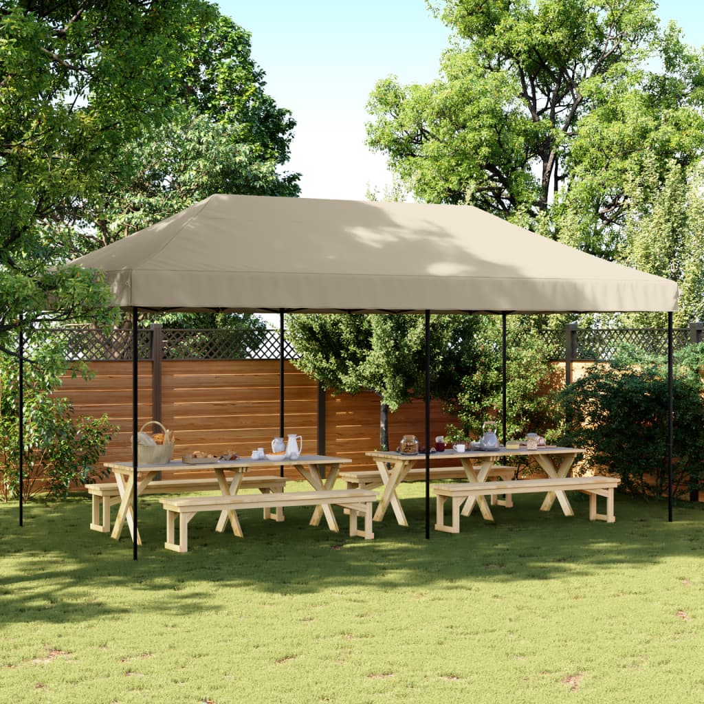 Foldable Party Tent Pop-Up Taupe 580x292x315 cm - Design Hut