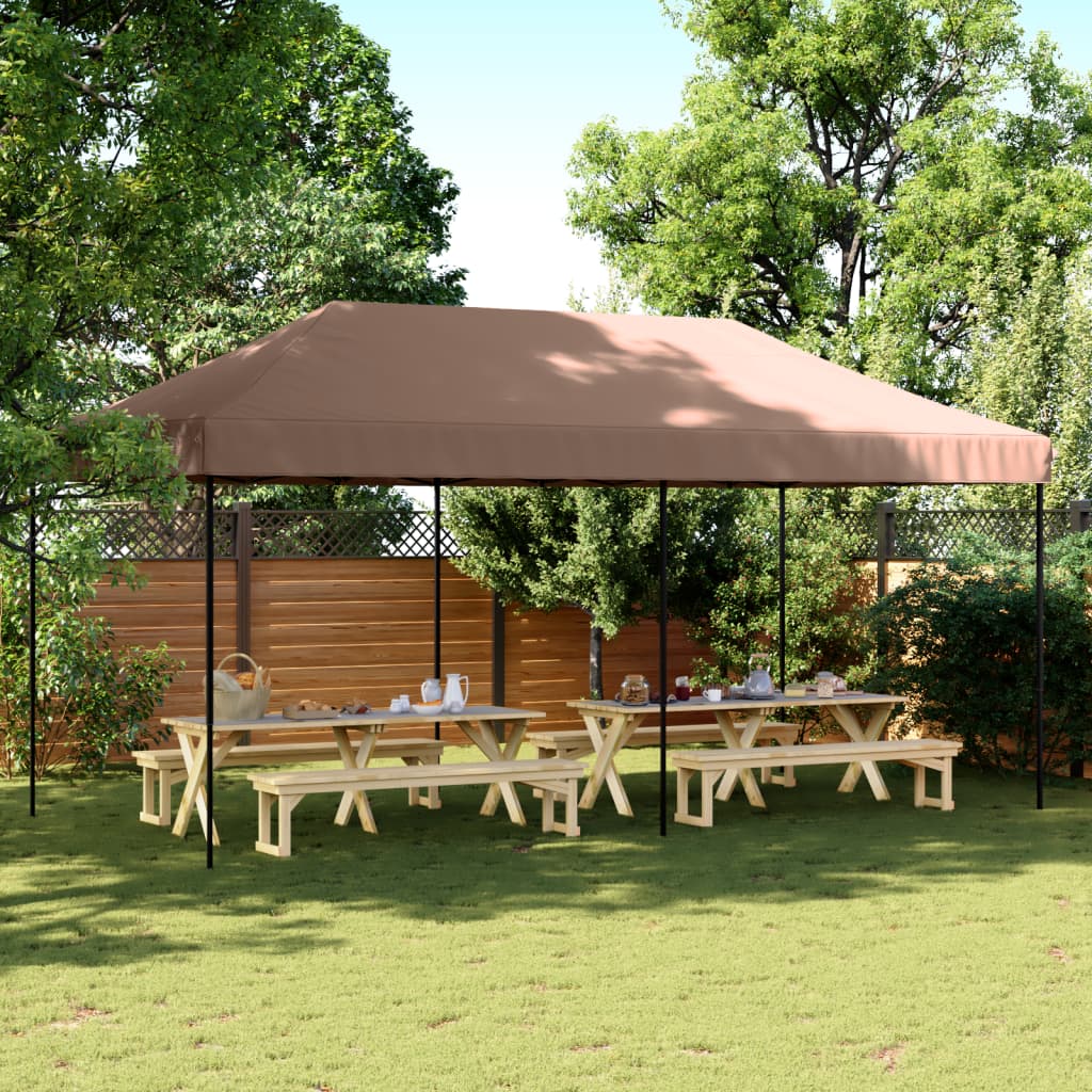 Foldable Party Tent Pop-Up Brown 580x292x315 cm - Design Hut