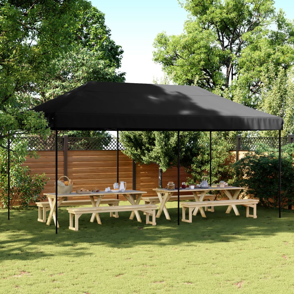 Foldable Party Tent Pop-Up Black 580x292x315 cm - Design Hut