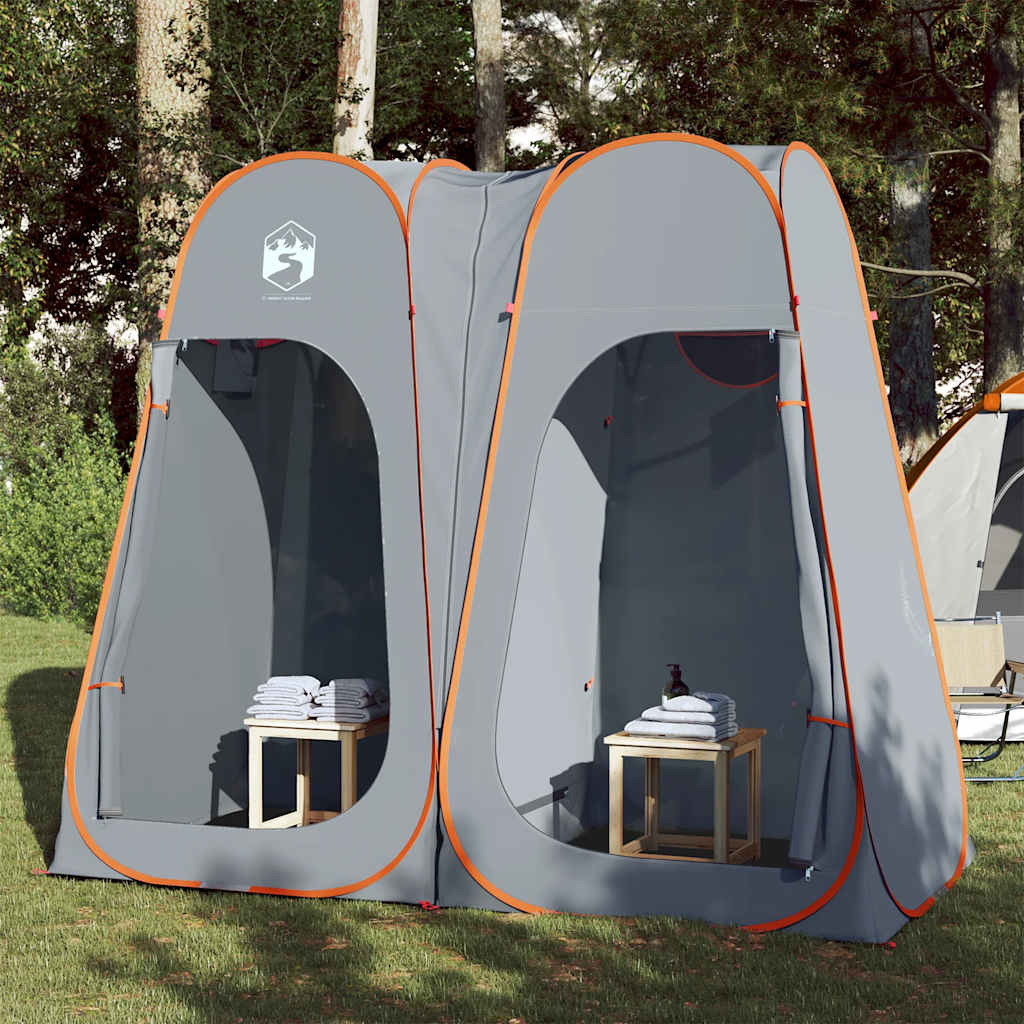 Privacy Tent Grey and Orange Pop-up Waterproof - vid-4004139 - Charlotte Dunes