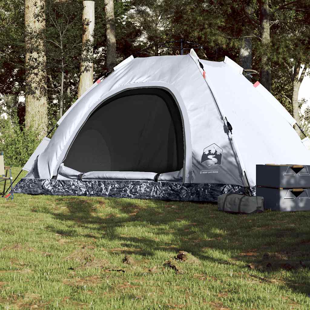 Camping Tent 5-Person White Blackout Fabric Quick Release - Charlotte Dunes
