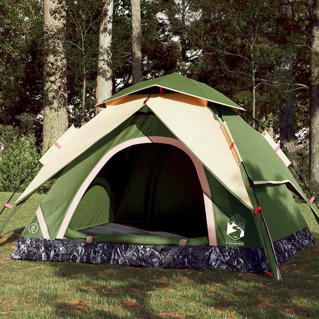 Camping Tent Dome 4-Person Green Quick Release - R and M Furniture