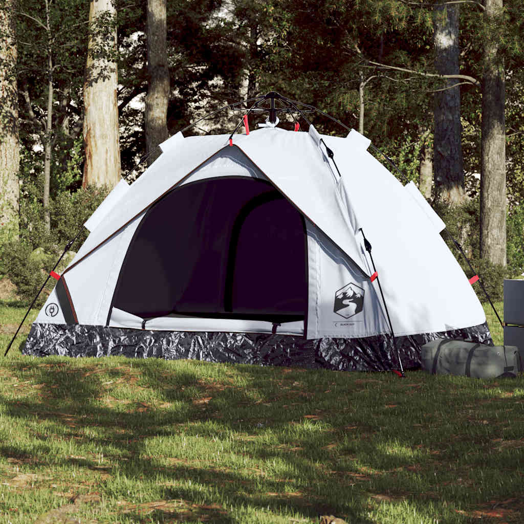 Camping Tent Dome 2-Person White Blackout Fabric Quick Release - Charlotte Dunes